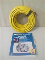 Air hose and Haynes techbook diesel engine