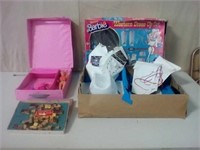 Barbie western dress up set, doll with case,