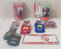 NASCAR memorabilia and football action figure