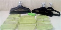 Padded and plastic hangers & travel toiletry totes