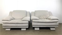 Pair of Microfiber Natuzzi lounge chairs