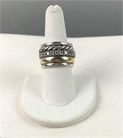 Spinner ring- 9ct gold and sterling