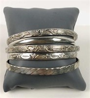 Lot of sterling silver bangles