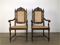Pair of wooden antique chairs