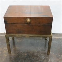 Wood Chest with Brass Stand