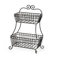 JMiles UH-FB235 Two Tiered Decorative Wire Basket