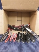 Box lot of assorted red and black pocket knifes