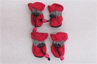 Hipidog Padded Winter Dog Boots, Red, XXS