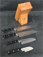 Santoku knives set with block good condition
