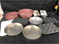 Used kitchen pans mixing bowls and more