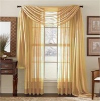 (2) Elegant Comfort 2-Piece Sheer Panel Curtains,