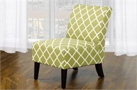 Accent Fabric Chair, Green Qua-Trefoil Design