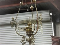 Ornate Hanging Light Fixture w/ Crystals