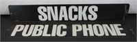 * 2 Metal Gas Station Signs - Snacks & Public