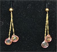 14k Gold Earrings With Amethyst Stones
