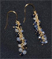 14k Gold Earrings With Raw Saphires