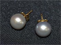 14k Gold Earrings With Silver Pearls