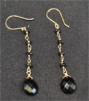 14k Gold Earrings With Onyx Stones