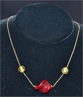 14k Gold Murano Glass Necklace