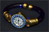 Venice Blue Murano Glass Quartz Lady's Watch