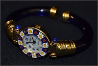 Venice Blue Murano Glass Quartz Lady's Watch