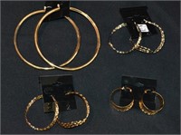4 Pair Hoop Style Fashion Earrings