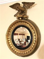 Large vintage federal style round gilded mirror