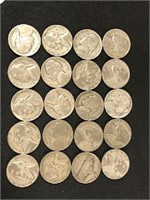 Lot of 20 War time silver nickels