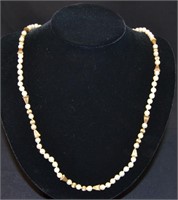 14k Gold & Knotted Fresh Water Pearls Necklace