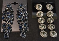 2 Pair Fashion Rhinestone Earrings