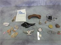 Tiny Collectibles - Crystals, Pins, Gun Lighter