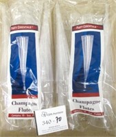 2 10-Pks Plastic 5 oz Clear/2Pc Champagne Flutes