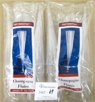 2 10-Pks Plastic 5 oz Clear/2Pc Champagne Flutes
