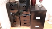 Black Lacquer Wood Storage Cases