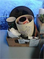Box lot of housewares and decor