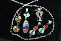 5pc High end Native American sterling jewelry ;