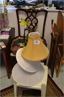 chair, stool, lamp shades