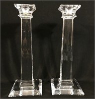 Beautiful set of Mikasa clear crystal candlesticks