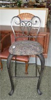 ornate, wrought iron bar stool