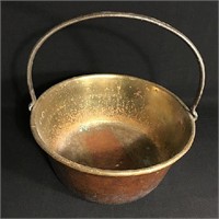 Vintage brass cauldron pot with a nice patina