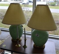 Pair of lamps and candlestick holders