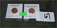1956D and 1958D BU wheat pennies