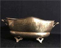 Large hammered brass bowl, made in India.