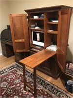 Very nice wood office armoire cabinet