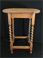 Antique English Oak Barley Twist side table