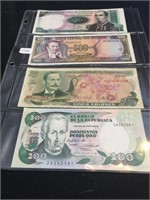 Foreign Paper Money in protective covers