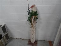 Wooden snowman decorator with lights