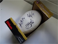 Packers NFL football autographed by Hawk, Pickett,