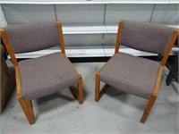 Set of wood and upholstered chairs