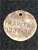 Vintage 1937-38 Trap Tag